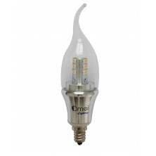 Dimmable OmaiLighting E12 6w LED E12 Candelabra Base Candle Bulb Light Bulbs 60w 60 watt Lamps Bent Flame Tip Bulb With Free Shipping